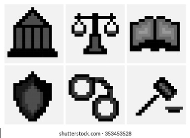 Justice icon set