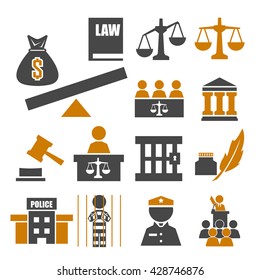 justice icon set