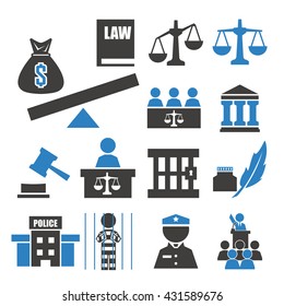 justice icon set