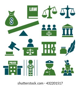 justice icon set