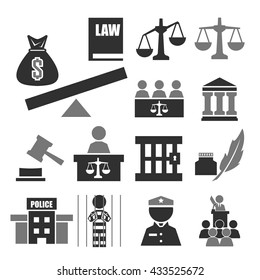 justice icon set