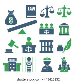 justice icon set