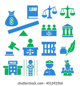justice icon set