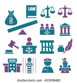 justice icon set
