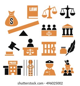 justice icon set
