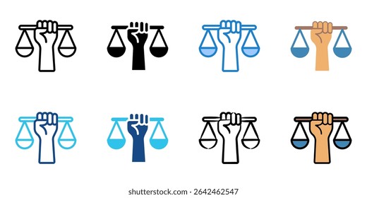 Justice icon set multiple style collection 
