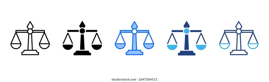 Justice icon set multiple style collection