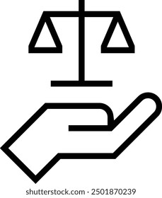 justice icon. Thin linear style design isolated on white background