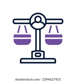 icono de justicia. icono de doble tono vectorial para tu sitio web, móvil, presentación y diseño de logotipo.