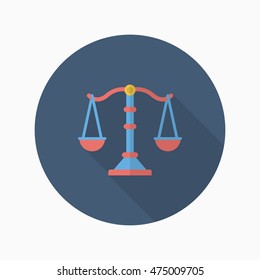 Justice icon , Vector flat long shadow design.