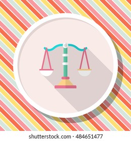 Justice icon , Vector flat long shadow design.