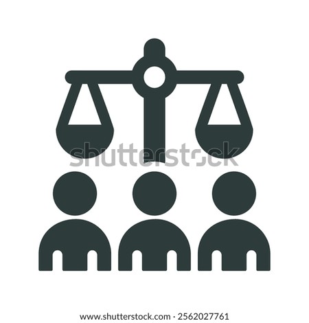 Justice icon vector illustration. Simple fill style	