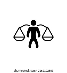 Justice icon vector template isolated on white artboard
