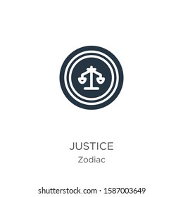 Justice icon vector. Trendy flat justice icon from zodiac collection isolated on white background. Vector illustration can be used for web and mobile graphic design, logo, eps10