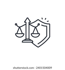 icono de justicia. vector.Curso editable.Signo de estilo lineal para uso de diseño web,logotipo.Ilustración de símbolo.