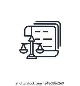 Justice icon. vector.Editable stroke.linear style sign for use web design,logo.Symbol illustration.