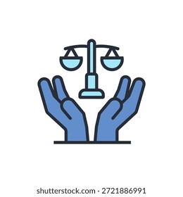 justice icon. vector.Editable stroke.linear style sign for use web design,logo.Symbol illustration.