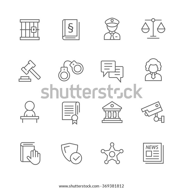 Justice Icons Stock Vector (Royalty Free) 369381812