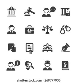 Justice icons set.