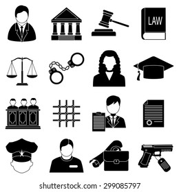 justice icons set