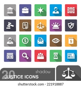 Justice icons with shadow.