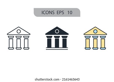 Justice icons  symbol vector elements for infographic web
