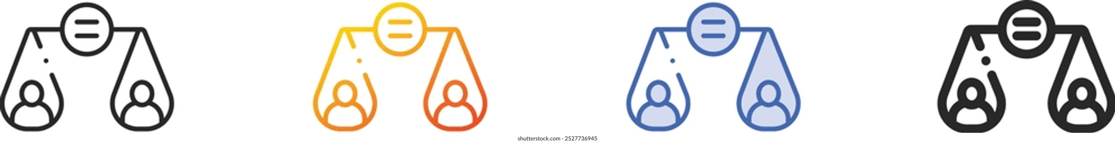 justice icon.Thin Linear, Gradient, Blue Stroke and bold Style Design Isolated On White Background