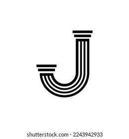 Justice initial letter J pillar column law firm attorney logo design