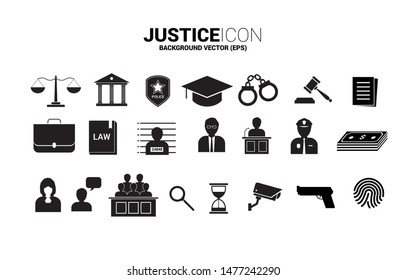 Justice And Investigation Icon. Background Concept Of Crime And Law System