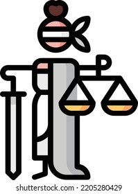 justice isolated design element stock illustration. Vector on a white background