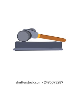 justice judge hammer cartoon. mallet judgment, lawyer ment, bid trial justice judge hammer sign. isolated symbol vector illustration