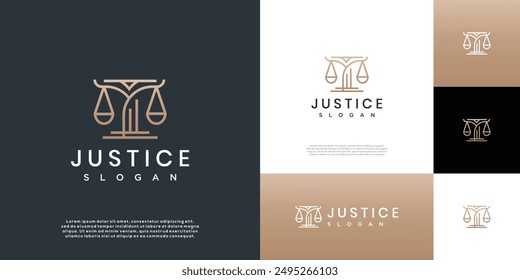 Logo de justicia o juez, concepto de símbolo para el diseño del logotipo de la firma de abogados.	