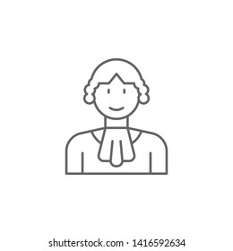 Justice judge outline icon. Elements of Law illustration line icon. Signs, symbols and vectors can be used for web, logo, mobile app, UI, UX