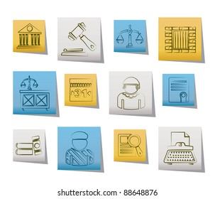 Justice and Judicial System icons - vector icon set
