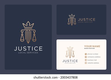 justice king logo design with monogram style.