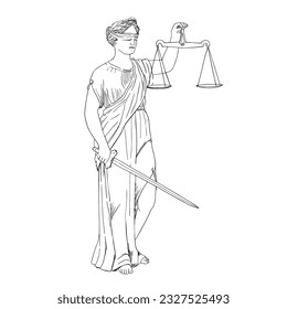 Justice lady Femida Themis illustration