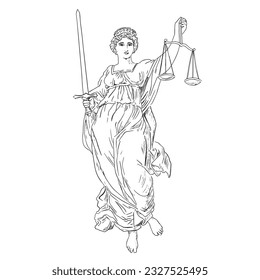 Justice lady Femida Themis illustration