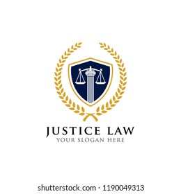 justice law badge logo design template. emblem of attorney logo vector design