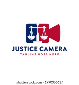 justice law camera illustration logo design