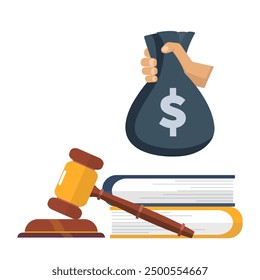 Justice and Law corruption and bribe - vector illustration.