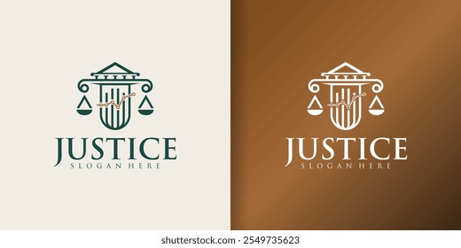 Justice Law Firm Consulting Logo. increased justice