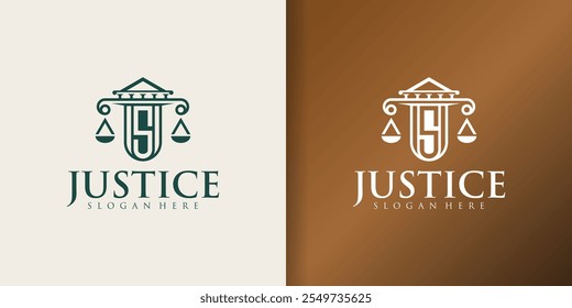 Justice Law Firm Consulting Logo collection. Initial Monogram Symbol