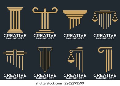 Justice law firm logo and business design. gold, firm, law, icon justice, business, Premium Vector