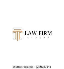 Justice law firm logo and business card design. gold, firm, law, icon justice, business card, Premium Vector