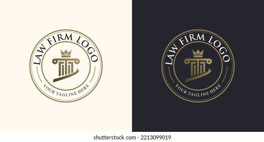 Justice law firm logo design template with unique concept Premium Vector