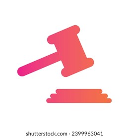 Justice law hammer icon Vector illustration