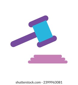 Justice law hammer icon Vector illustration