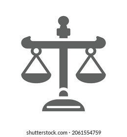 Justice, law icon. Gray vector graphics.