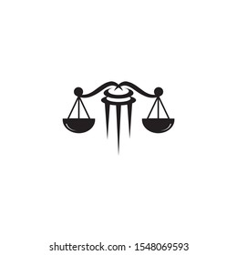 Justice law icon logo design inspiration with using scale illustration template