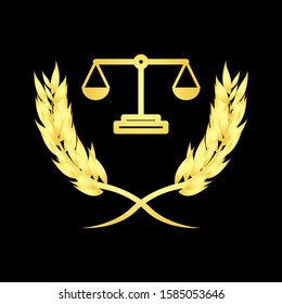 Justice and law icon logo vector in trendy style